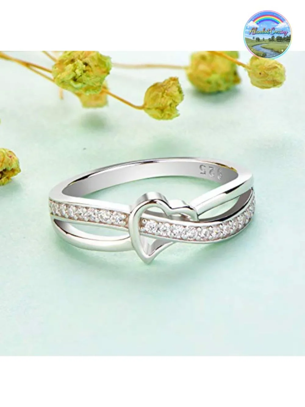 925 Sterling Silver Infinity Heart Ring for Women CZ Cubic Zirconia Promise